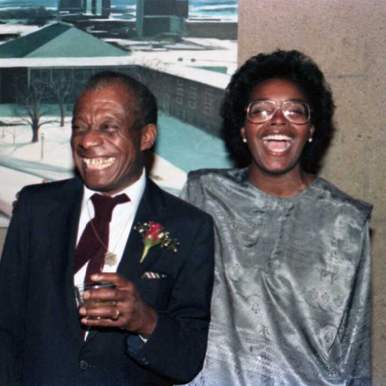 James Baldwin and Irma McClaurin smiling